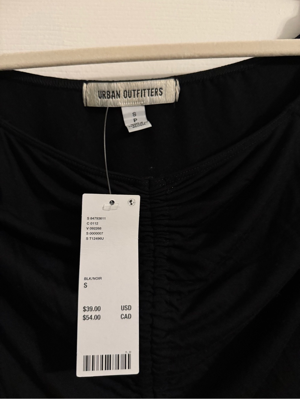 Urban Outfitters Black Ruched Long-Sleeve Off-Shoulder Top - Picture 3 of 3